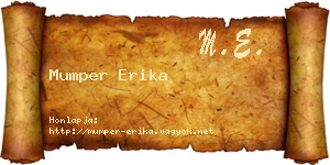 Mumper Erika névjegykártya